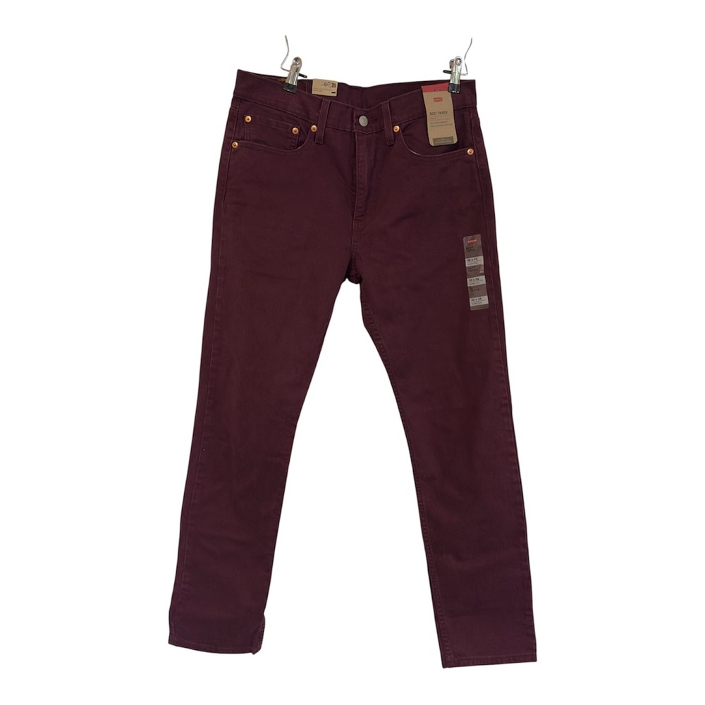 Levis 502 Taper Mens 32x32 Burgundy Maroon Stretch Pants New NWT 29507-1049